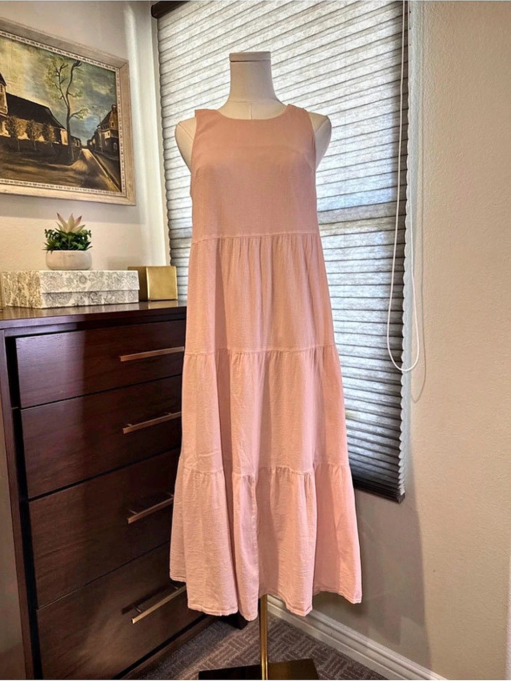 A New Day Sleeveless Tiered Midi Dress. Size XS - Picture 2 of 6